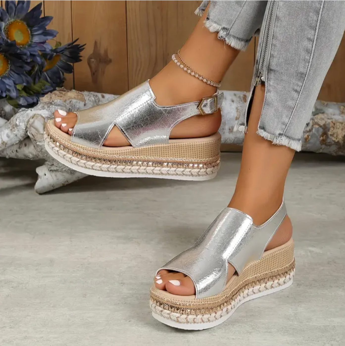 Sandra - Plattformssandaler med slingback
