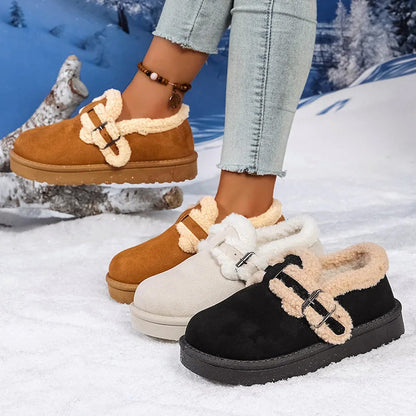 Damvinterstövlar med sherpafoder och snörning